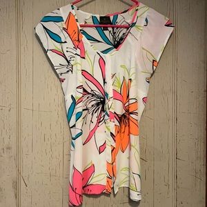 Worthington Short Sleeve Floral blouse Size PS